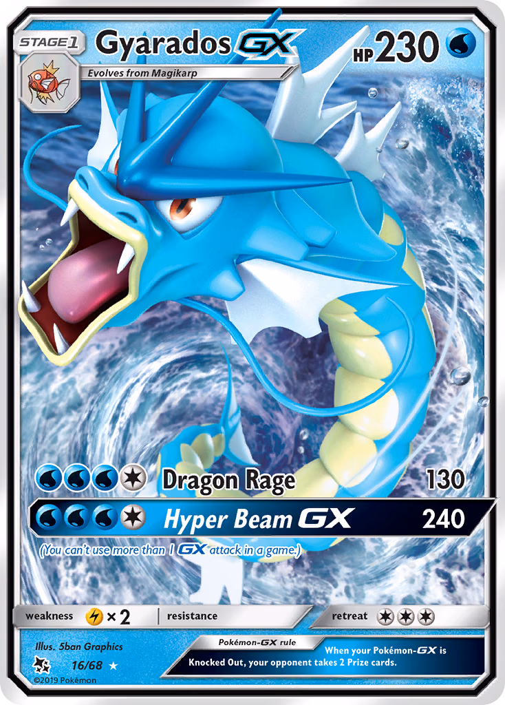 Gyarados-GX Pokemon card (16/68, Hidden Fates)