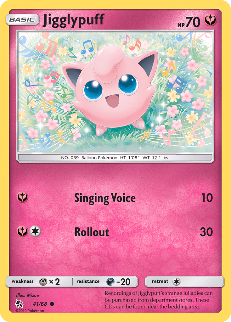 Jigglypuff Pokemon card (41/68, Hidden Fates)