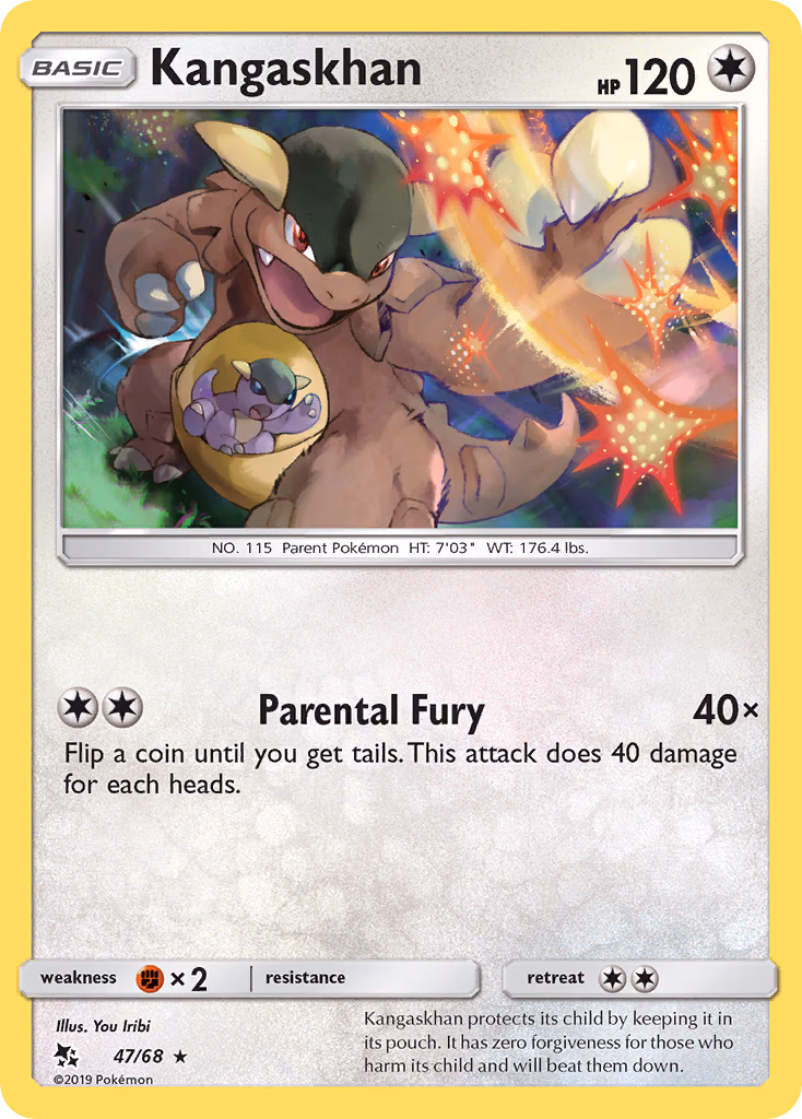 Kangaskhan Pokemon card (47/68, Hidden Fates)
