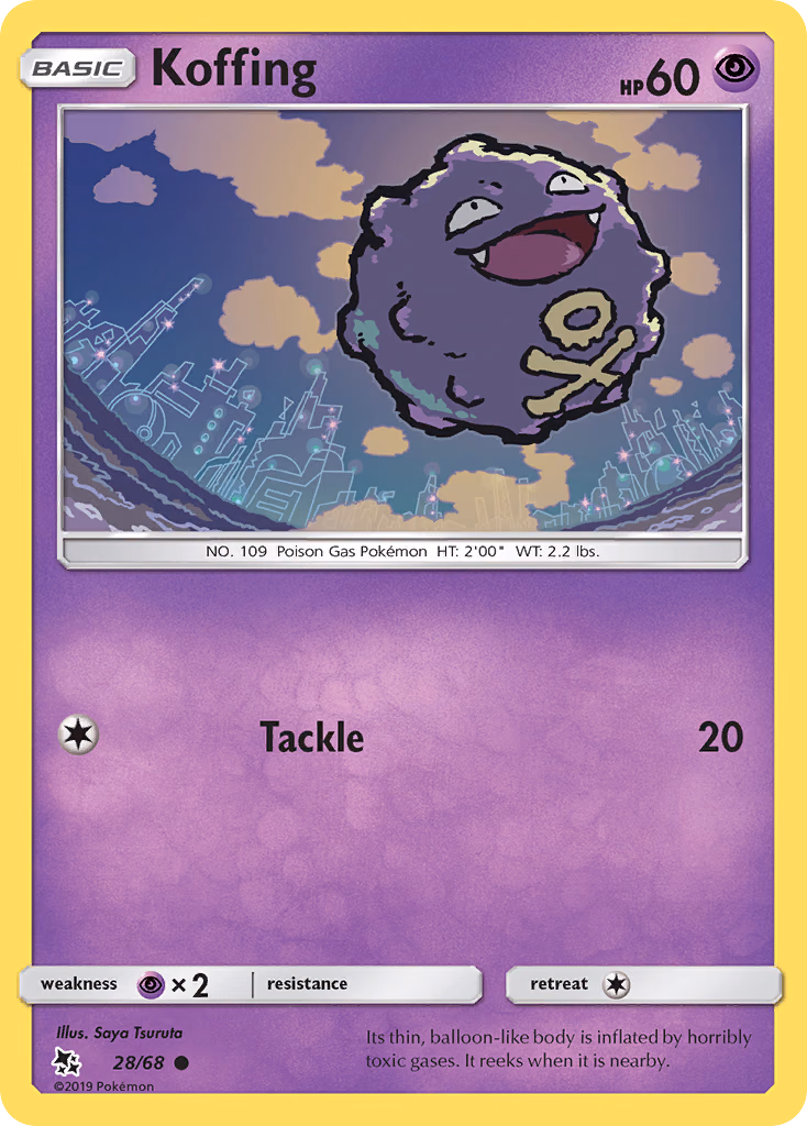 Koffing Pokemon card (28/68, Hidden Fates)