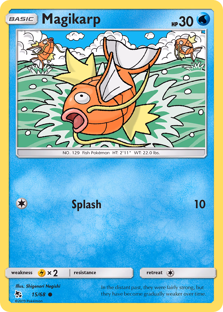 Magikarp Pokemon card (15/68, Hidden Fates)
