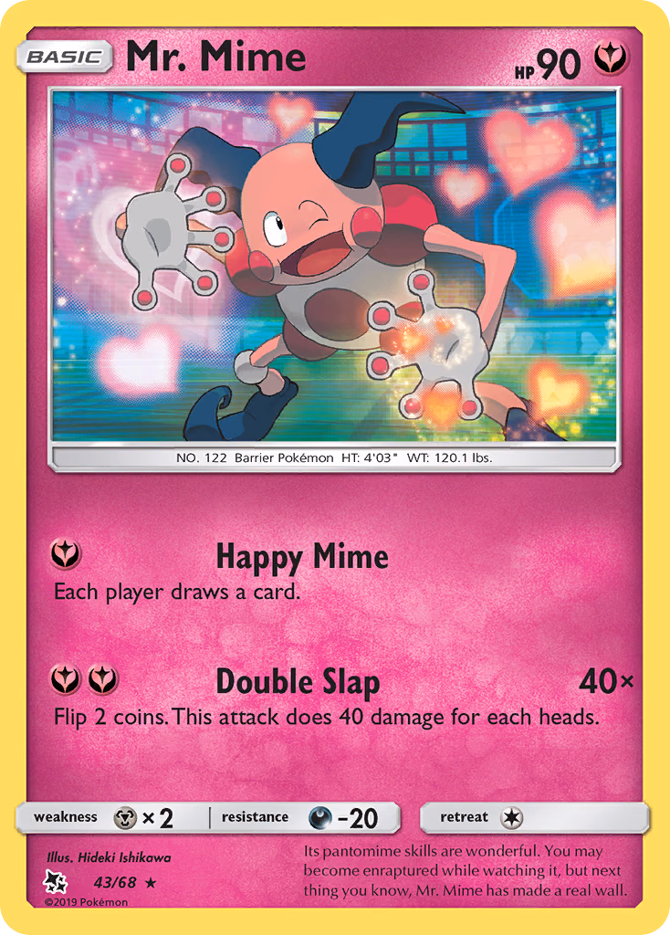 Mr. Mime Pokemon card (43/68, Hidden Fates)