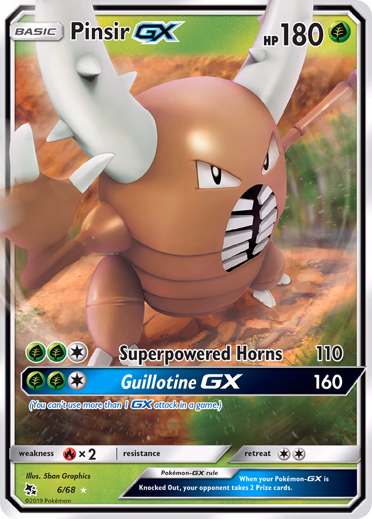 Pinsir-GX Pokemon card (6/68, Hidden Fates)