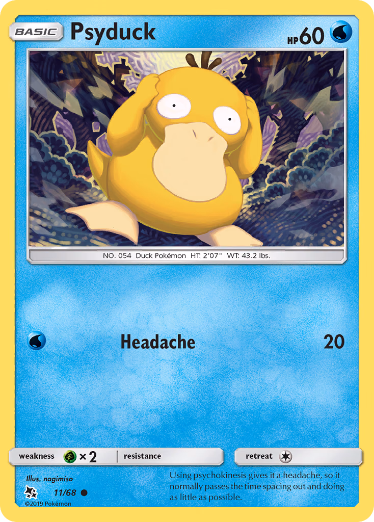 Psyduck Pokemon card (11/68, Hidden Fates)