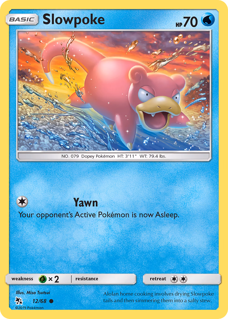 Slowpoke Pokemon card (12/68, Hidden Fates)