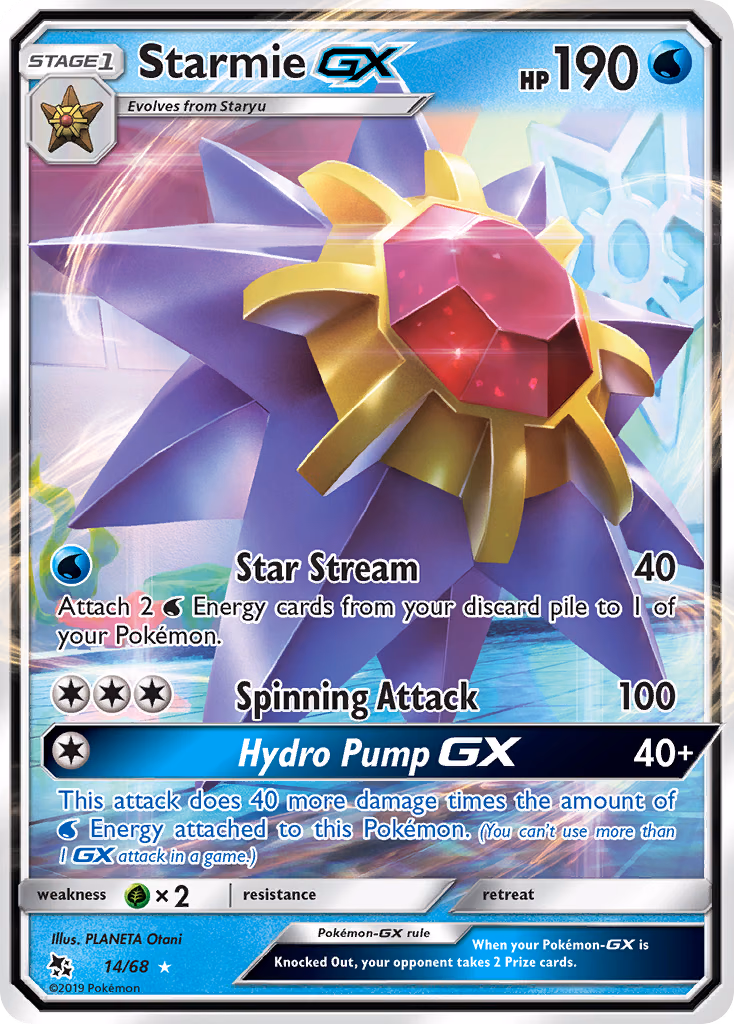 Starmie-GX Pokemon card (14/68, Hidden Fates)