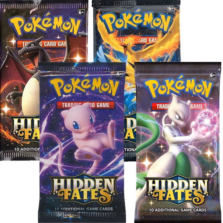 Pokemon Hidden Fates Booster Pack Art Bundle [Set of 4]