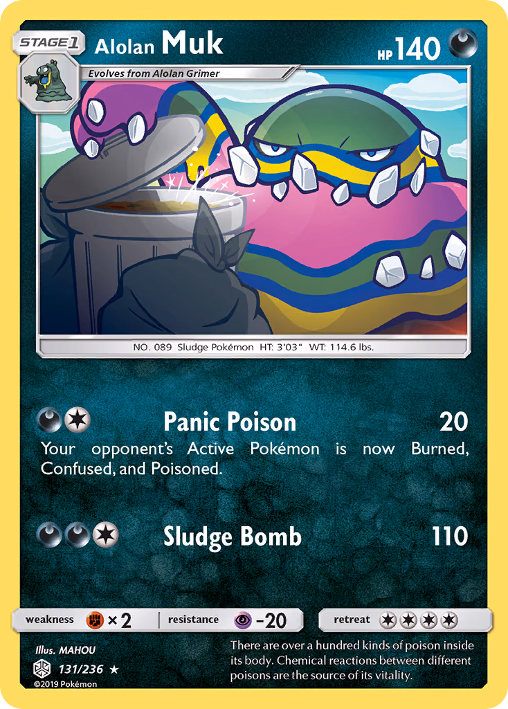 Alolan Muk Pokemon card (131/236, Cosmic Eclipse)