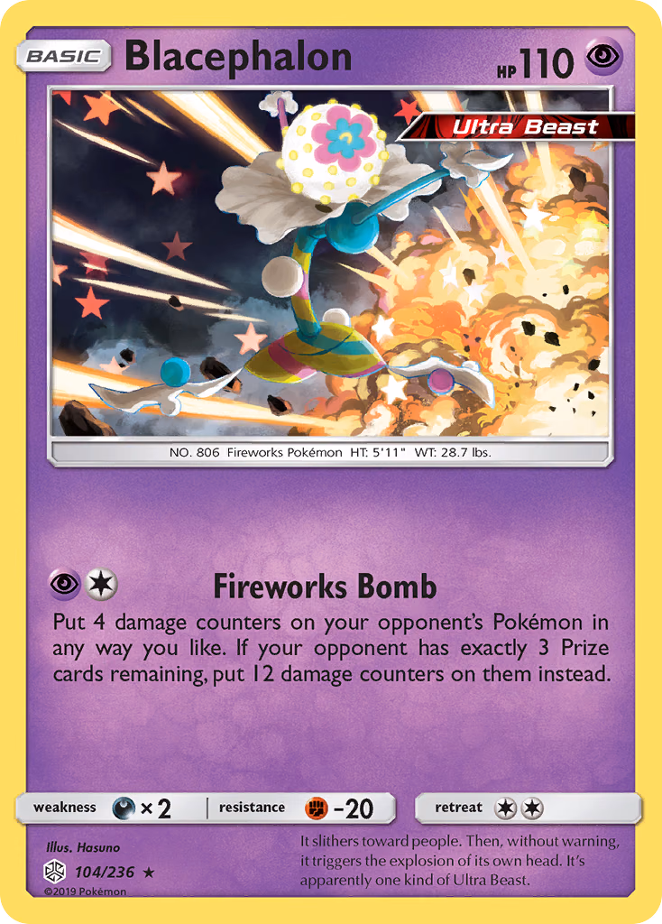 Blacephalon Pokemon card (104/236, Cosmic Eclipse)