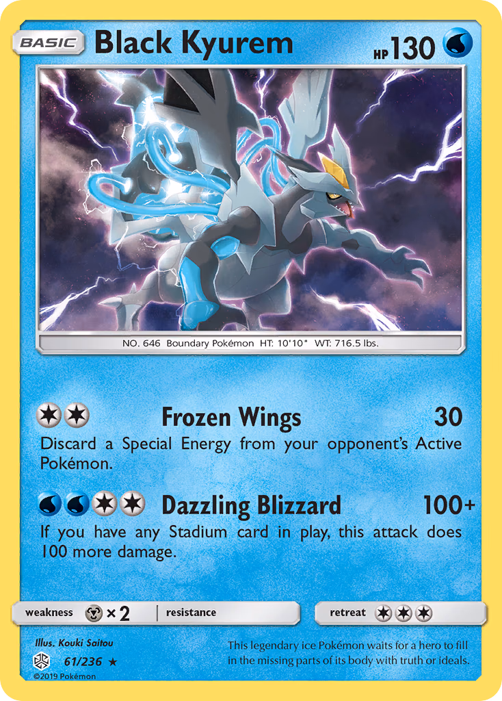 Black Kyurem Pokemon card (61/236, Cosmic Eclipse)
