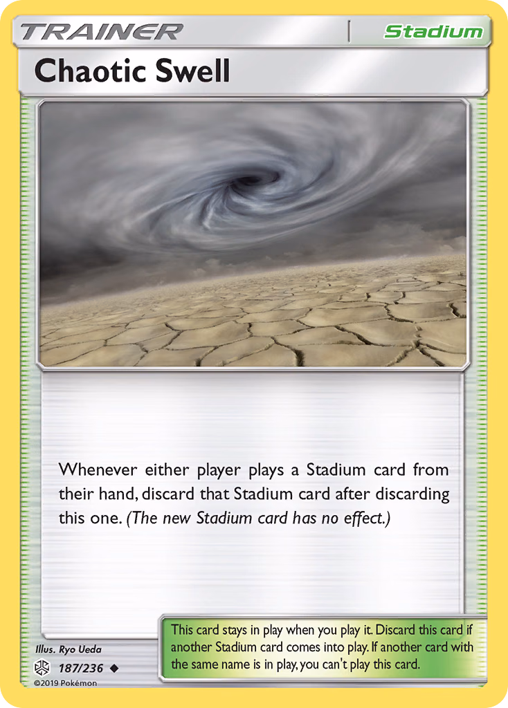 Chaotic Swell Pokemon card (187/236, Cosmic Eclipse)