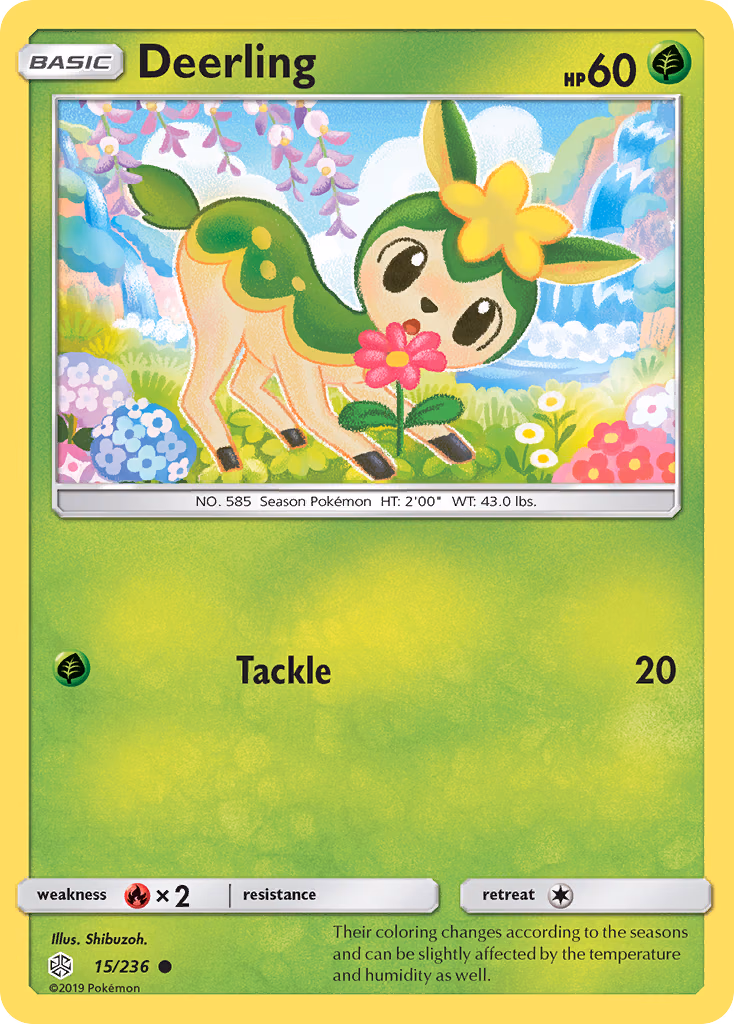 Deerling Pokemon card (15/236, Cosmic Eclipse)