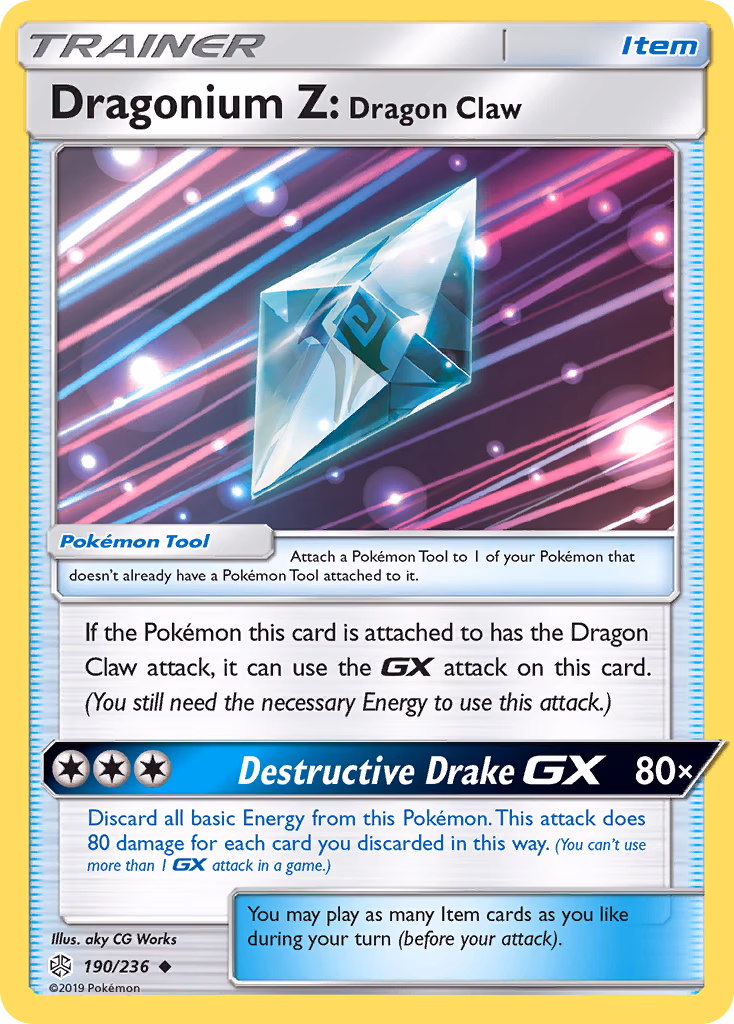 Dragonium Z: Dragon Claw Pokemon card (190/236, Cosmic Eclipse)
