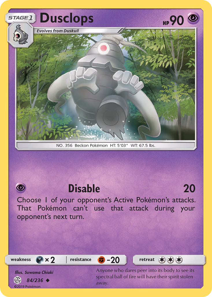Dusclops Pokemon card (84/236, Cosmic Eclipse)