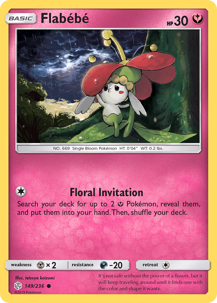 Flabébé Pokemon card (149/236, Cosmic Eclipse)