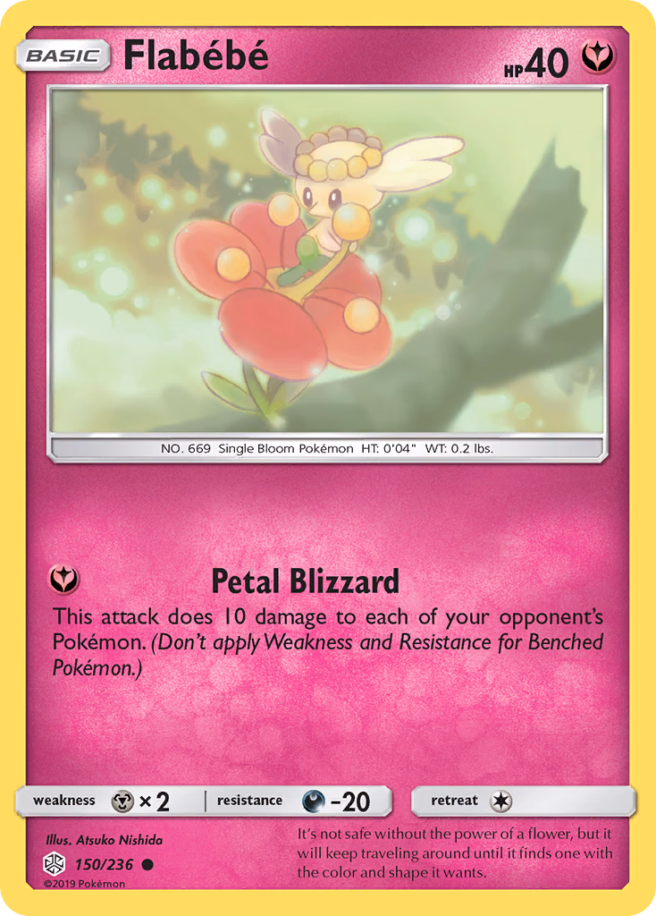 Flabébé Pokemon card (150/236, Cosmic Eclipse)