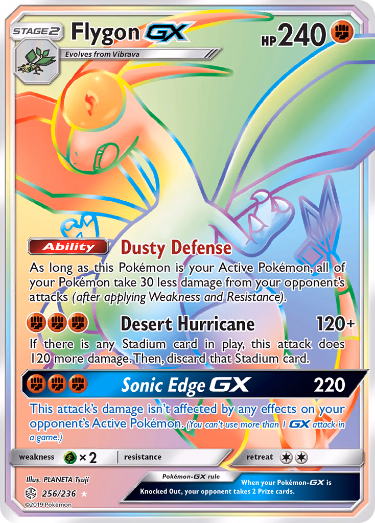 Flygon-GX Pokemon card (256/236, Cosmic Eclipse)