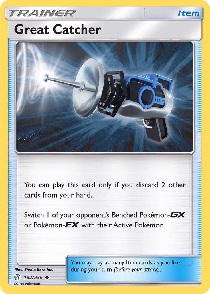 Great Catcher Pokemon card (192/236, Cosmic Eclipse)