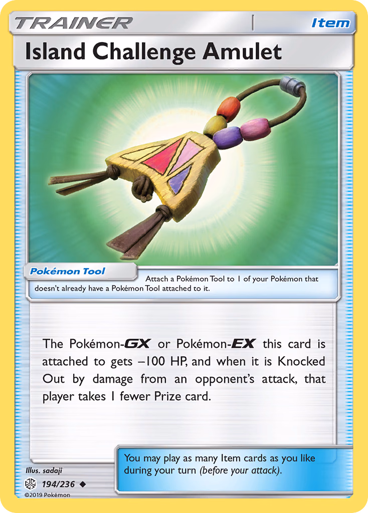 Island Challenge Amulet Pokemon card (194/236, Cosmic Eclipse)