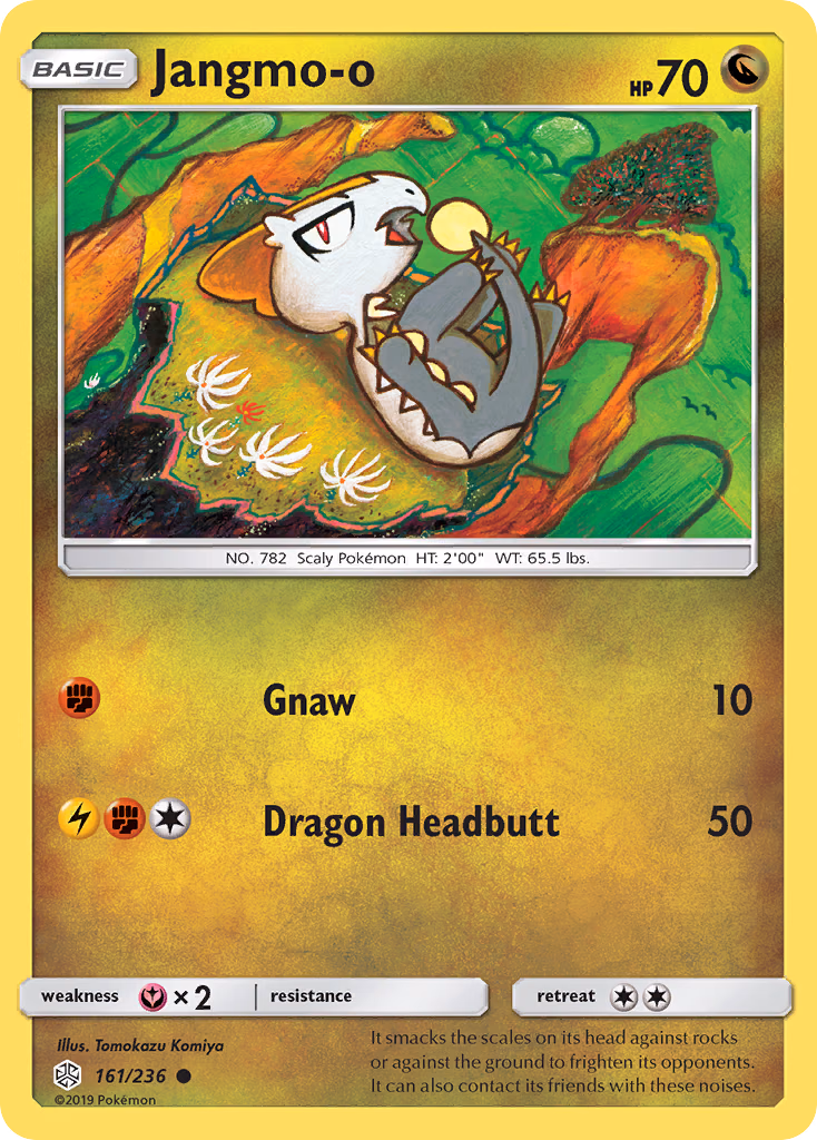 Jangmo-o Pokemon card (161/236, Cosmic Eclipse)