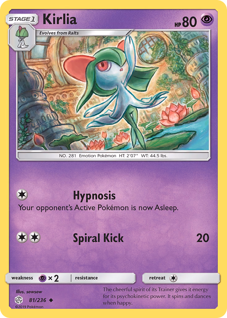 Kirlia Pokemon card (81/236, Cosmic Eclipse)