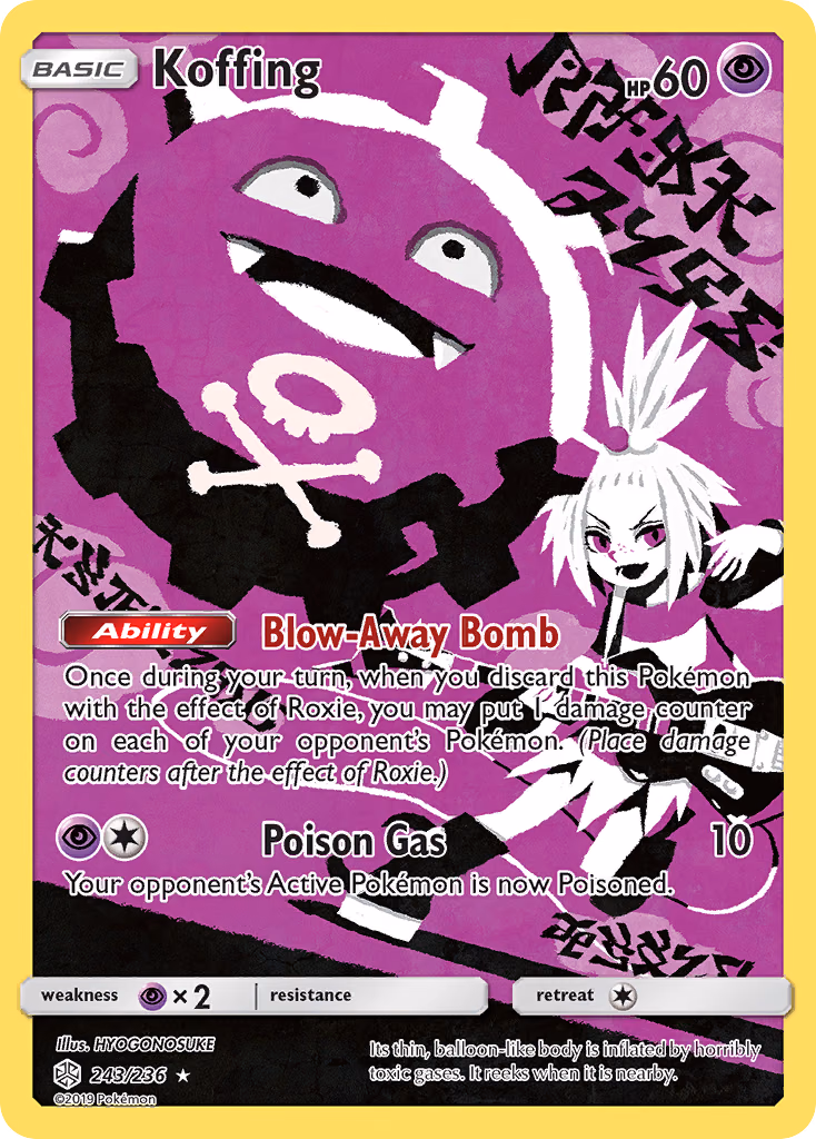 Koffing Pokemon card (243/236, Cosmic Eclipse)