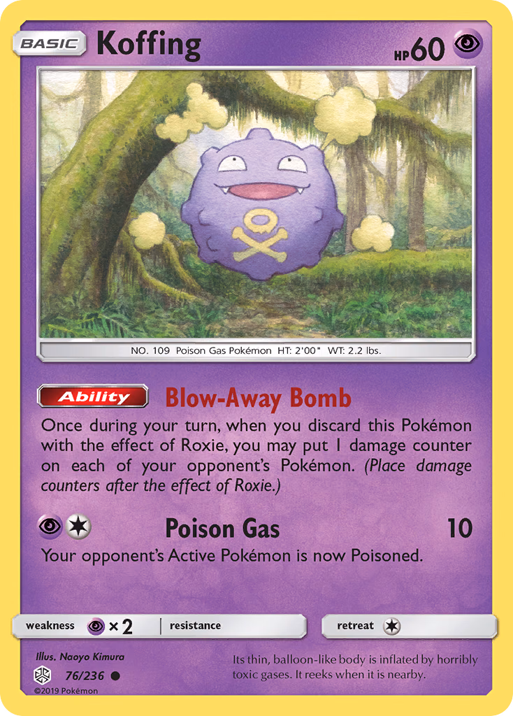 Koffing Pokemon card (76/236, Cosmic Eclipse)