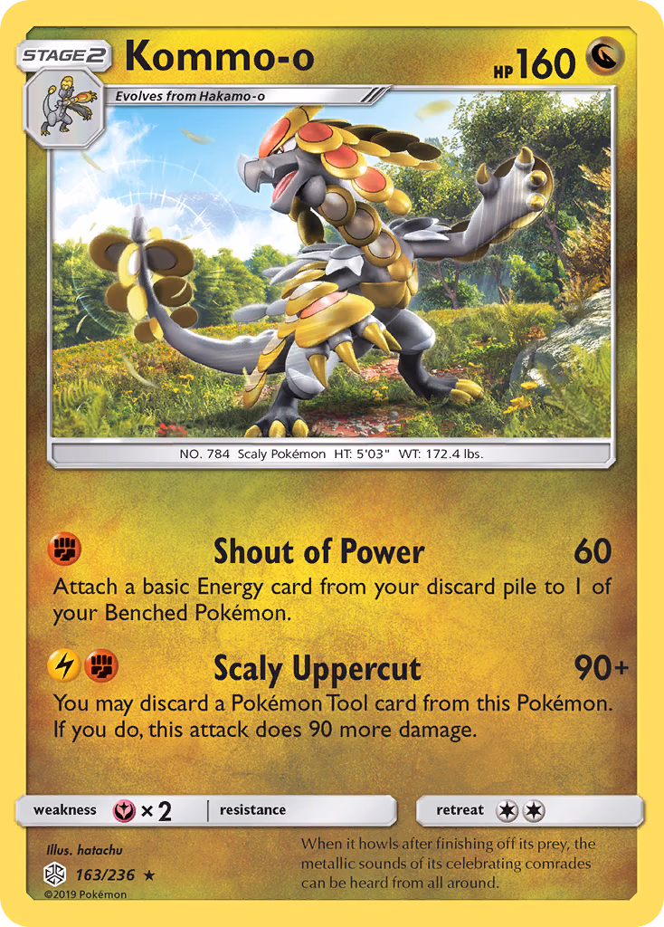 Kommo-o Pokemon card (163/236, Cosmic Eclipse)