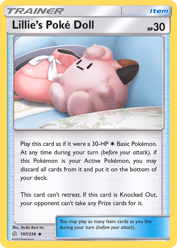 Lillie's Poké Doll Pokemon card (197/236, Cosmic Eclipse)
