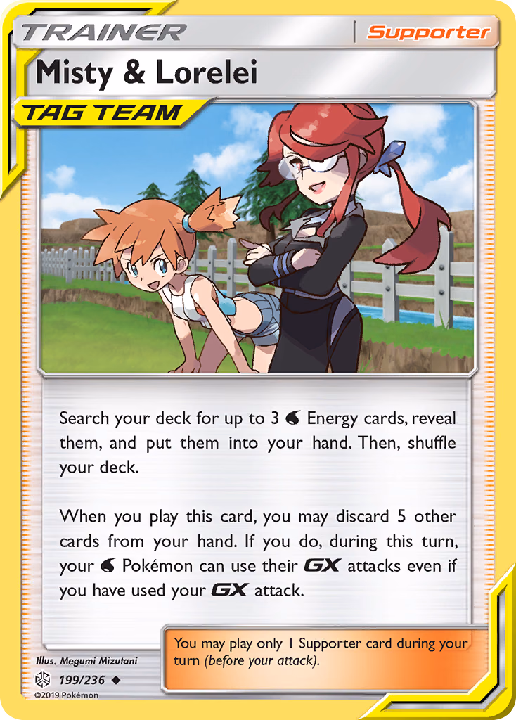 Misty & Lorelei Pokemon card (199/236, Cosmic Eclipse)