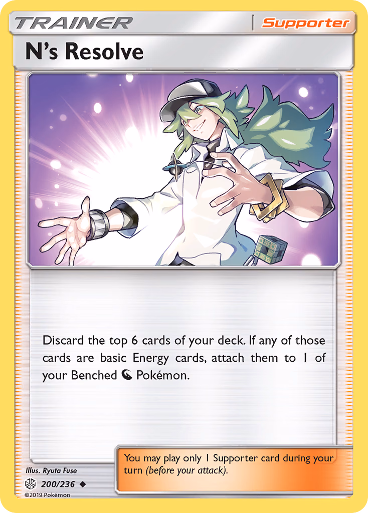 N's Resolve Pokemon card (200/236, Cosmic Eclipse)