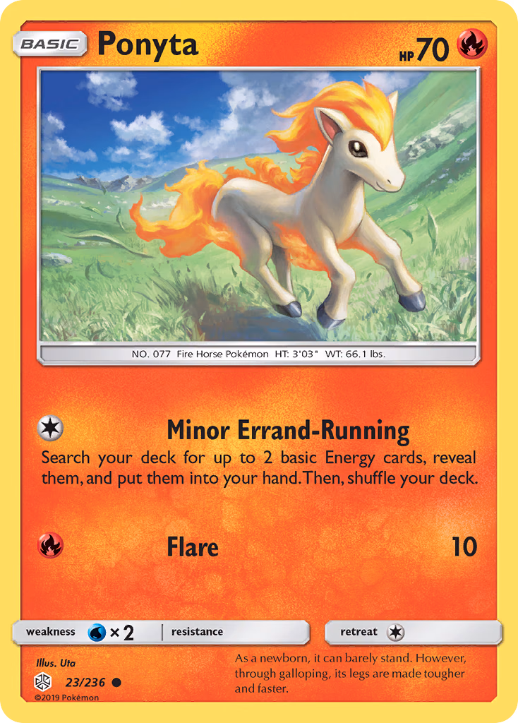 Ponyta Pokemon card (23/236, Cosmic Eclipse)
