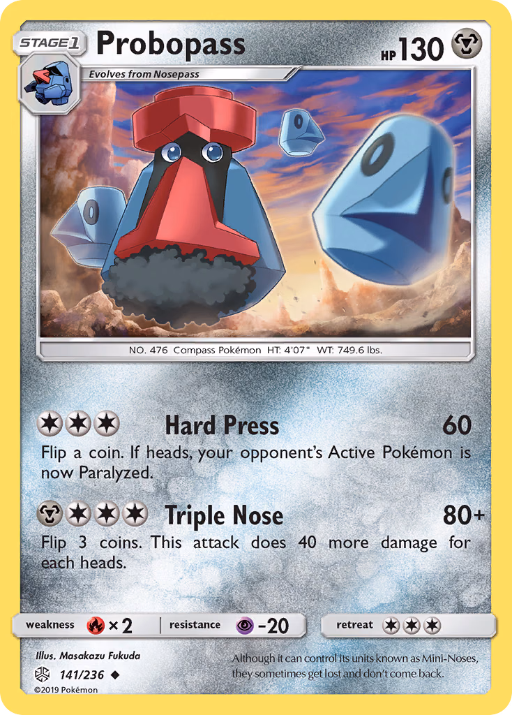 Probopass Pokemon card (141/236, Cosmic Eclipse)