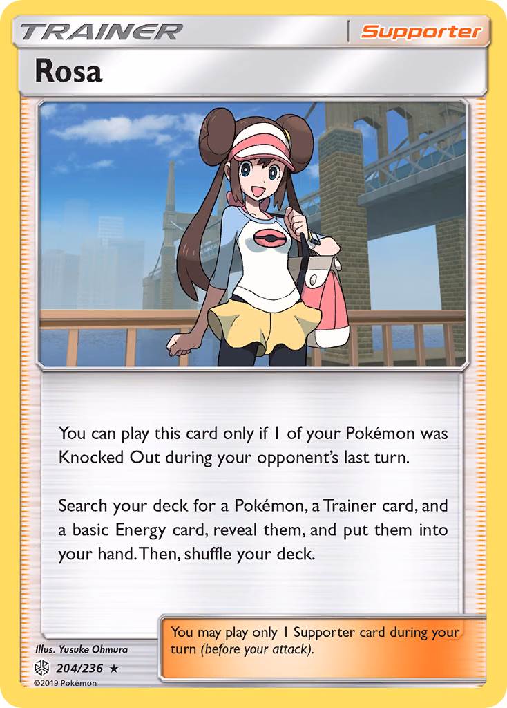 Rosa Pokemon card (204/236, Cosmic Eclipse)