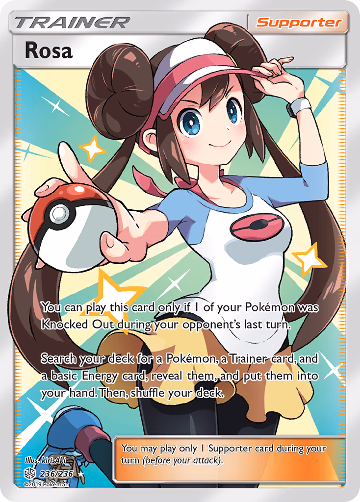 Rosa Pokemon card (236/236, Cosmic Eclipse)