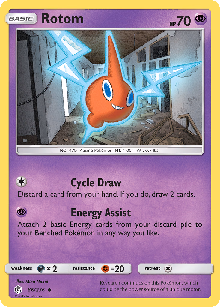 Rotom Pokemon card (86/236, Cosmic Eclipse)