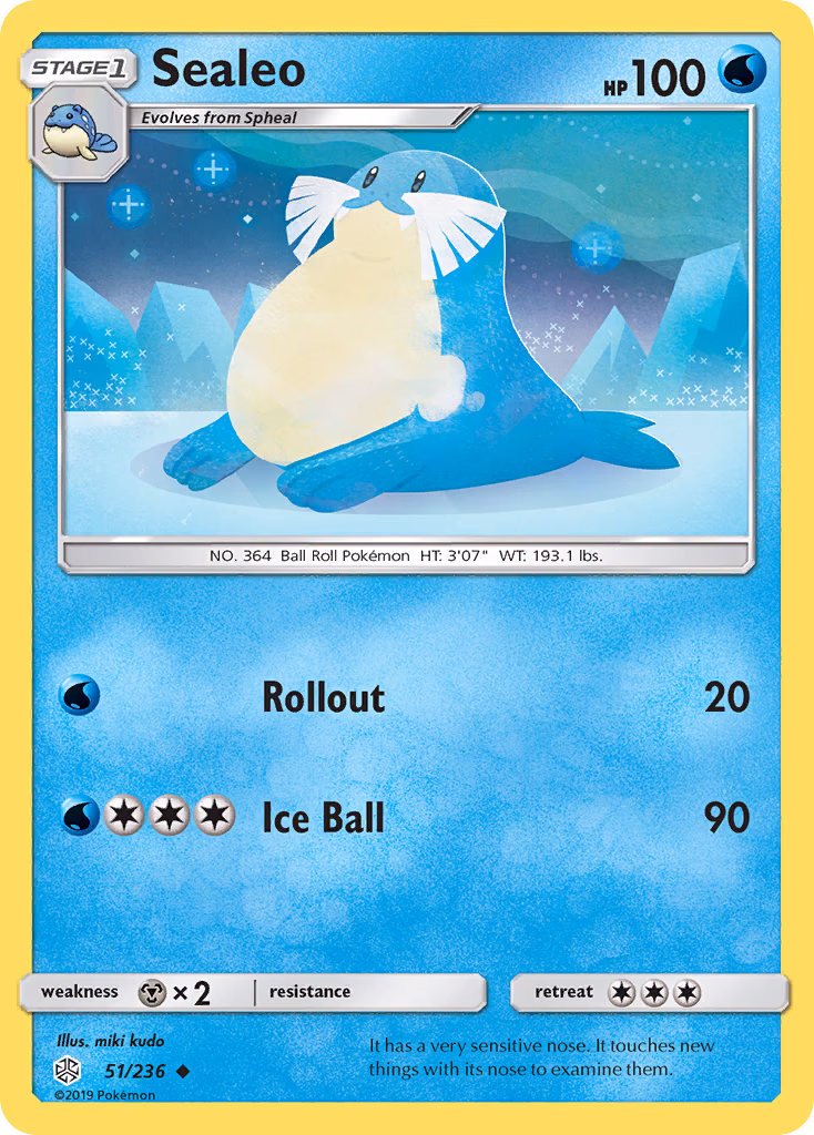 Sealeo Pokemon card (51/236, Cosmic Eclipse)