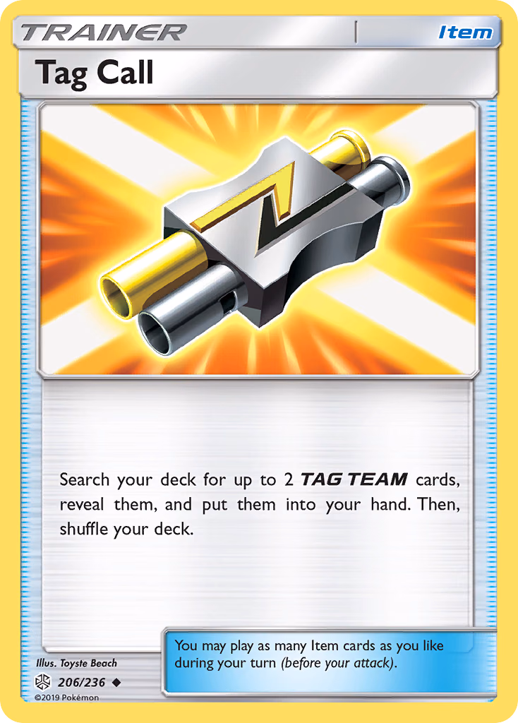 Tag Call Pokemon card (206/236, Cosmic Eclipse)