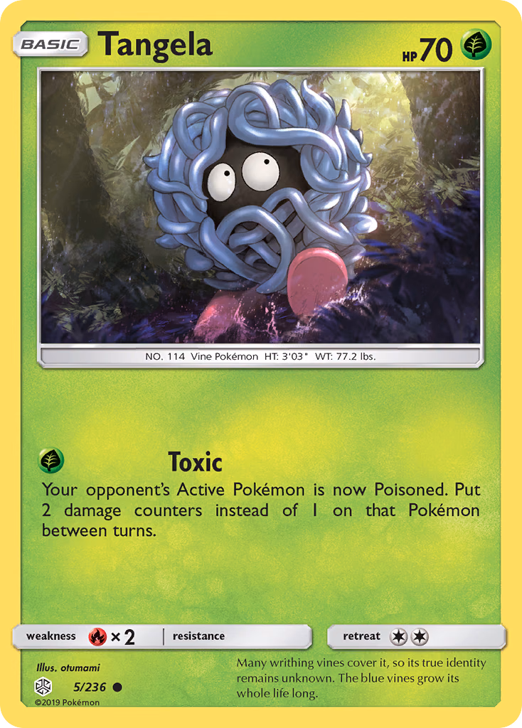 Tangela Pokemon card (5/236, Cosmic Eclipse)