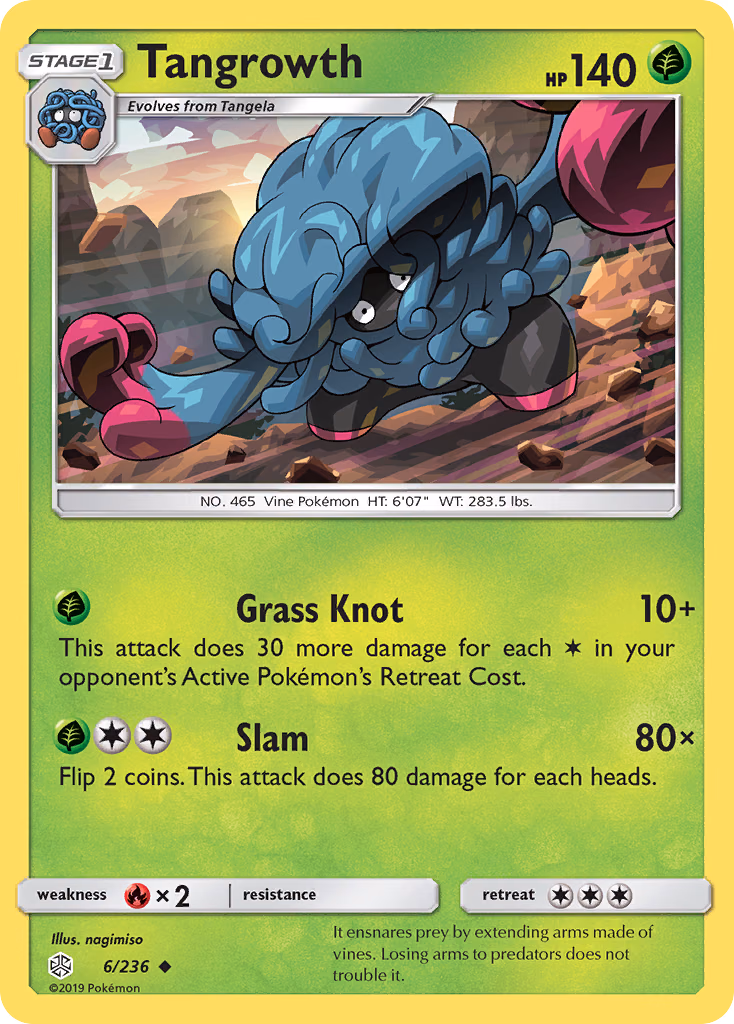 Tangrowth Pokemon card (6/236, Cosmic Eclipse)