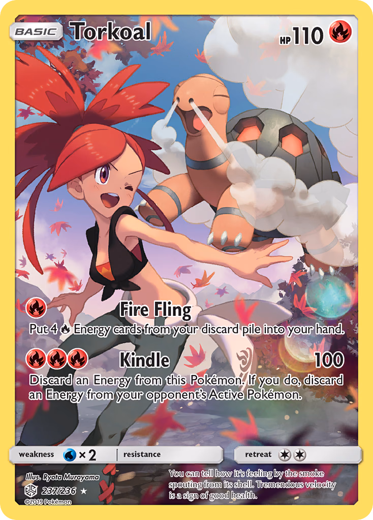 Torkoal Pokemon card (237/236, Cosmic Eclipse)