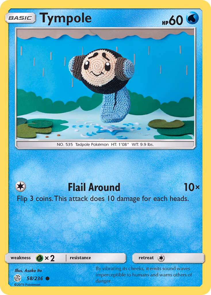 Tympole Pokemon card (58/236, Cosmic Eclipse)