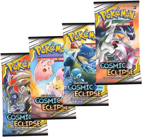 Pokemon Cosmic Eclipse Booster Pack Art Bundle [Set of 4]
