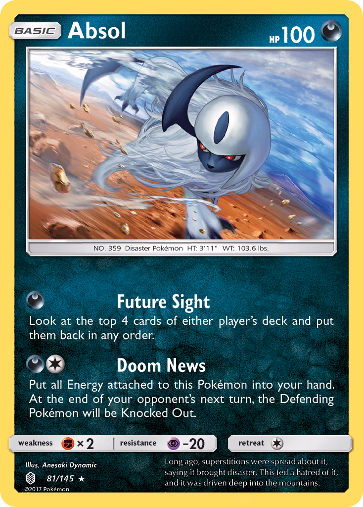 Absol Pokemon card (81/145, Guardians Rising)