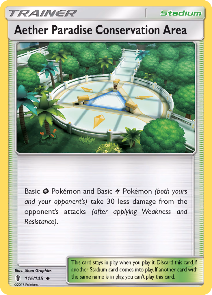 Aether Paradise Conservation Area Pokemon card (116/145, Guardians Rising)