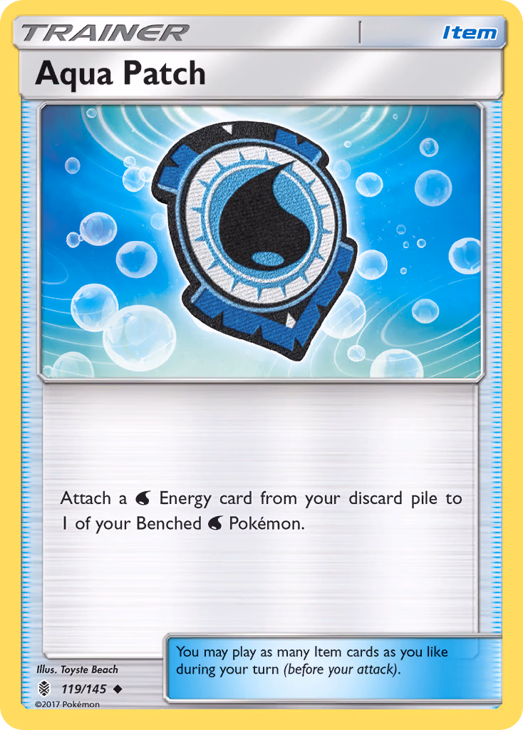 Aqua Patch Pokemon card (119/145, Guardians Rising)