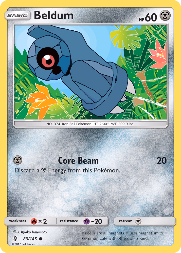 Beldum Pokemon card (83/145, Guardians Rising)