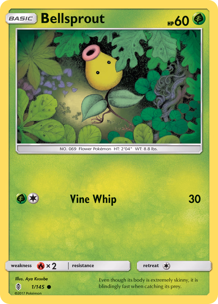 Bellsprout Pokemon card (1/145, Guardians Rising)