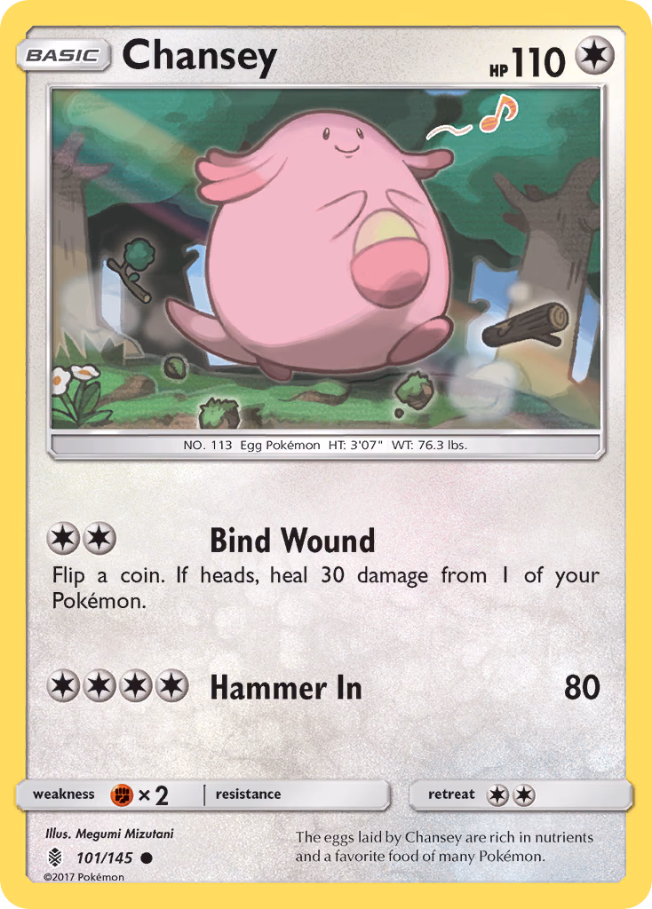 Chansey Pokemon card (101/145, Guardians Rising)