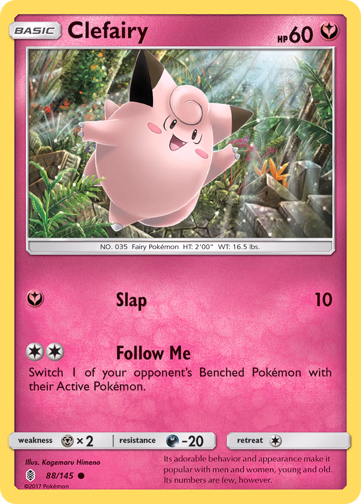 Clefairy Pokemon card (88/145, Guardians Rising)